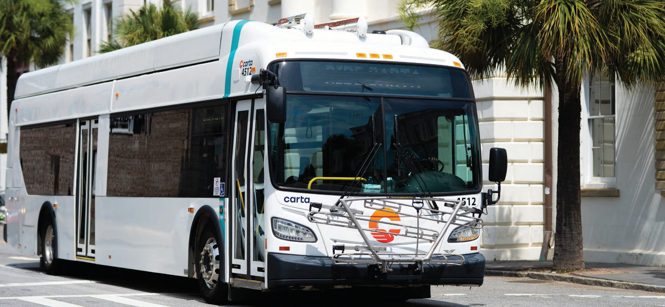 A CARTA public transit bus on a Charleston street